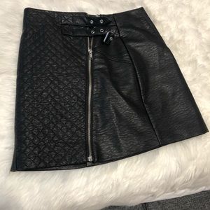 🖤Black Leather Skirt